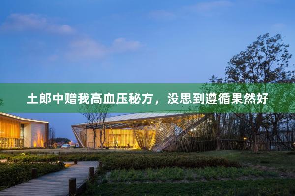 土郎中赠我高血压秘方，没思到遵循果然好
